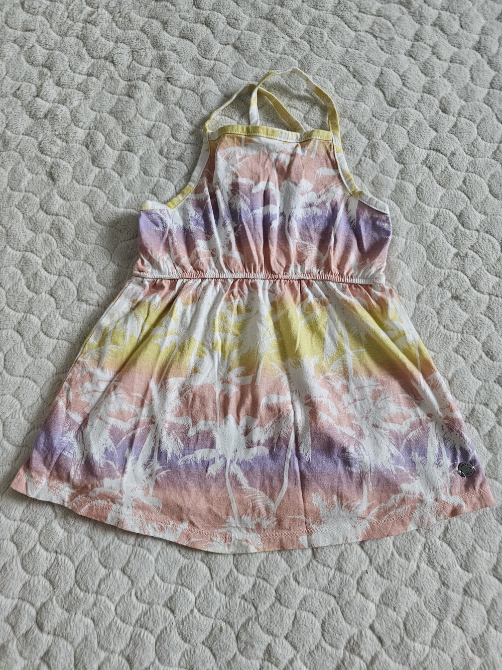 Roxy Girls' Multicolor Tropical Halter Dress Top - Yellow, Pink & Purple 4